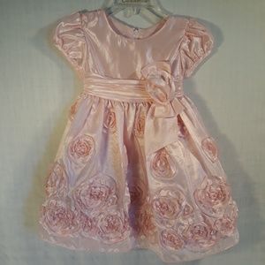 Bonnie Baby Pastel Pink Rose Formal Dress